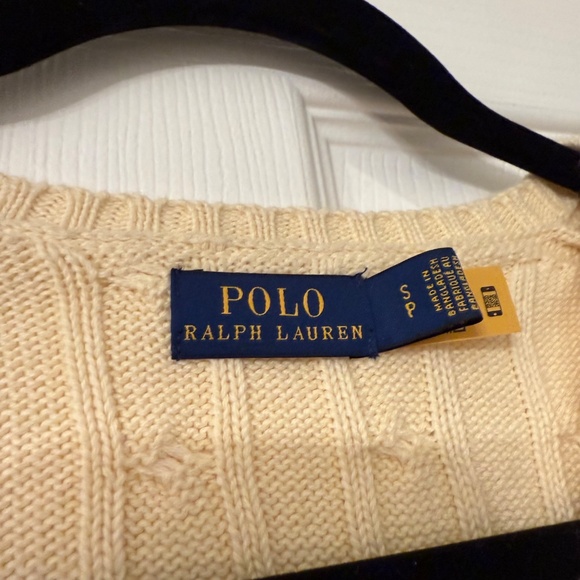 Polo Ralph Lauren Women's Cable-Knit Cotton V-Neck Sweater - Picture 5 of 6
